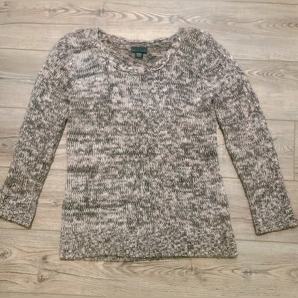 Sweaters - Apostrophe gray, black and pink knit xl sweater